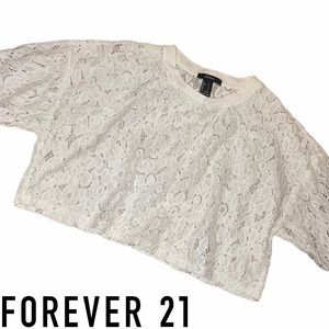 F21 Floral Lace Crop Top